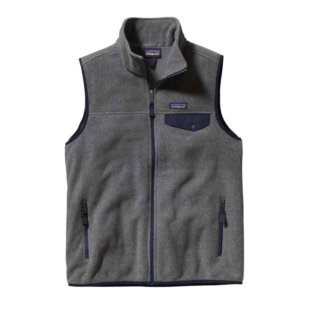 Patagonia Men's Lightweight Synchilla® Snap-T® Vest - Gray Fleece Vest